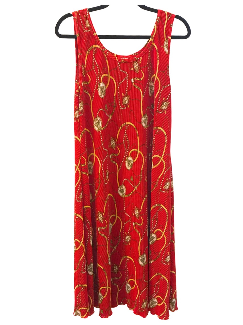 Vintage Sleeveless Patterned Women's Dress